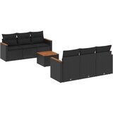  7-dijelni set vrtnih sofa od poliratana s jastucima crni | shoptok.hr