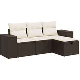 vidaXL 4-dijelni set vrtnih sofa od poliratana s jastucima smeđi | shoptok.hr