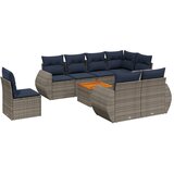  Vrtni set od 9 dijelova s jastucima, sivi poliratan | Eponuda.com