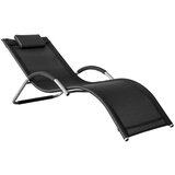 SoBuy zunanji vrtni sprostitveni stol recliner sunlounger v črni barvi v obalnem slogu, (20815163) | Shoptok.si