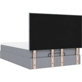 vidaXL Otomanski posteljni okvir z vzmetnico siv 140x200 cm blago | Shoptok.si