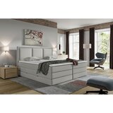 MID.YOU POSTELJA BOXSPRING 200 cm x 220 cm , tekstil svetlo siva | Shoptok.si