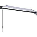 Tenda na uvlačenje plavo-bijela 3 x 2,5 m tkanina i aluminij | shoptok.hr