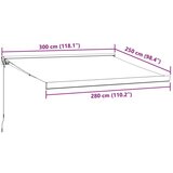 vidaXL Zložljiva tenda antracit in bela 3x2,5 m blago in aluminij | Shoptok.si