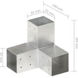 Spojnik za stupove u Y-obliku od pocinčanog metala 81 x 81 mm | shoptok.hr