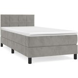 Box spring krevet s madracem svjetlosivi 90x190 cm baršunasti | shoptok.hr