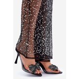Boto FG2 Transparent High Heel Sandals With Shiny Bow Black Viosta | Eponuda.ba