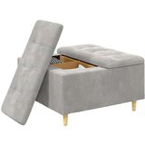  Stolica s dugmadi Svijetlo siva 80 x 80 x 45 cm Baršun | shoptok.hr