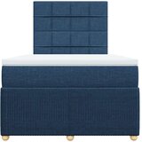 vidaXL Box spring postelja z vzmetnico modra 120x190 cm blago, (21307665) | Shoptok.si