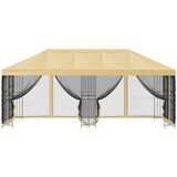Paviljon s bočnim stranama 6 x 3 m Krem Poliester i čelik 190 | shoptok.hr