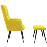  Stolica za opuštanje s osloncem za noge boja senfa baršunasta | shoptok.hr