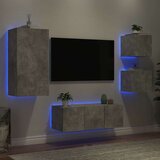  Komplet TV omaric LED 5-delni betonsko siv inženirski | Shoptok.si