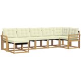vidaXL Zunanja garnitura za sedenje z blazino 7 pcs Bela in krem, (5000280033) | Shoptok.si