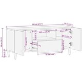 vidaXL TV ormar s ladicama Bijelo 105 x 33 x 46 cm masivno drvo manga | shoptok.hr
