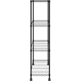 Police za pohranu s 4 razine 90 x 35 x 142 cm crne 200 kg | shoptok.hr