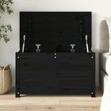 vidaXL Kutija za pohranu crna 80 x 40 x 45,5 cm od masivne borovine Cijene