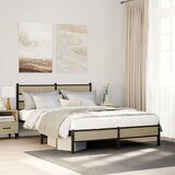 vidaXL Posteljni okvir brez vzmetnice hrast 160x200 cm inženirski les Cene