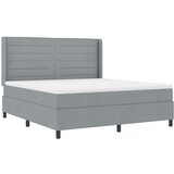  Krevet s opruga kutije Svijetlo siva 200 x 180 cm tkanina Slike