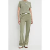 Calvin Klein Jeans Hlače ženski, zelena barva