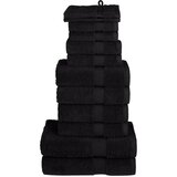 vidaXL 12-dijelni vrhunski set ručnika crni 600 gsm 100 % pamuk Cijene