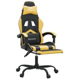  Gaming stol z oporo za noge črno in zlato umetno usnje, (20699164) | Shoptok.si