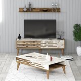 HANNAH HOME TV ormarić s policama Valensiya 140, 140x35x45 cm, Smeđe-bijela Cijene