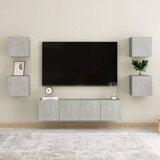 6-dijelni set TV ormarića siva boja betona od iverice | shoptok.hr