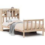  Knjižna postelja brez vzmetnice bela 75x190 cm trdna borovina | Shoptok.si