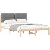  Krevetni okvir s tapiciranim uzglavljem Svijetlo siva Svjetlosiva 205.5 x 155.5 x 84.5 cm | Shoptok.si