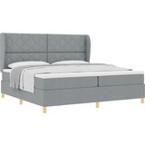 vidaXL Box Spring postelja z vzmetnico svetlo siva 200x200 cm tkanina, (22051157) | Shoptok.si