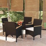  5-dijelni vrtni blagovaonski set s jastucima crni | shoptok.hr