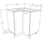 MID.YOU Kotna Spodnja Omarica Esilo, Hrast, Bela | Shoptok.si