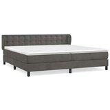  Krevet s oprugama i madracem tamnosivi 200x200 cm baršunasti | shoptok.hr