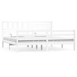 The Living Store Posteljni okvir bel iz trdnega lesa 200x200 cm - Posteljni Okvir, (21526060) | Shoptok.si