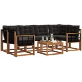  Set vanjskih sofa 7 kom. Prirodna i crna | shoptok.hr