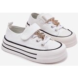 Boto Girls Sneakers With Teddy Bear White Solena | shoptok.hr