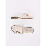GOODIN Light beige women's flip-flops on a flat sole | Shoptok.si