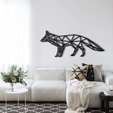Wallxpert metalni zidni ukras 5061, geometrijska lisica, 45 x 19 cm, crni Cene