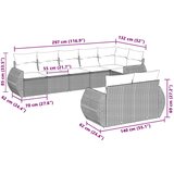  8-dijelni set vrtnih sofa od poliratana s jastucima svjetlosivi | Eponuda.com