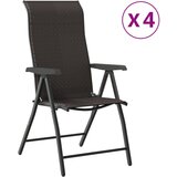 Maison Chic Zložljivi Vrtni Stoli - Stol za vrti 4 kosi črna kava poli ratan JS2855, (21876555) Cene