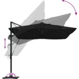 vidaXL Samostoječi Roma Senčnik z LED-ji Črn 352x251x265 cm Aluminij | Shoptok.si