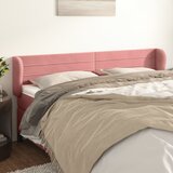  Uzglavlje s ušima ružičasto 203x23x78/88 cm baršunasto | shoptok.hr