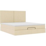  Otomanski krevet s madracem i LED krem 180x200cm od tkanine | shoptok.hr