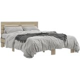 Furnova Posteljni okvir sonoma hrast 120x200 cm inž. les in kovina, (21938204) | Shoptok.si