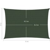  Jedro za zaštitu od sunca 160 g/m² tamnozeleno 5 x 6 m HDPE | shoptok.hr