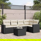 vidaXL 6-dijelni set vrtnih sofa s jastucima crni od poliratana | shoptok.hr