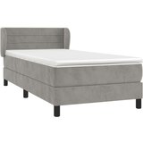 Box spring postelja z vzmetnico svetlo siva 80x200 cm žamet, (20726404) | Shoptok.si