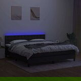  Box spring postelja z vzmetnico LED črna 160x200 cm blago, (20901510) | Shoptok.si