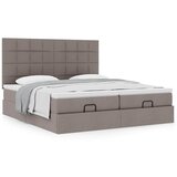vidaXL Otomanski okvir kreveta s madracima smeđesivi 200x200cm tkanine | shoptok.hr