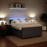 vidaXL Box spring postelja z vzmetnico temno siva 140x200 cm žamet | Shoptok.si